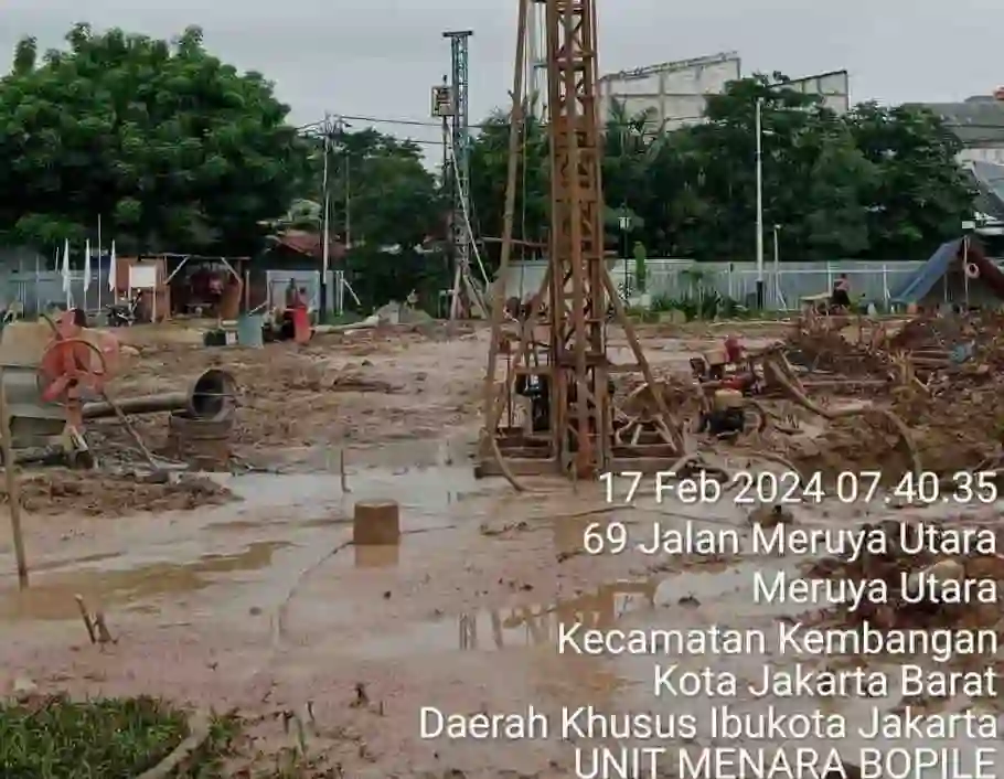 Hasil bore pile di Meruya, Jakarta Barat
